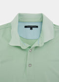 Short Sleeve Polyester Tech Knit Polo — Pique Knit Collar & Cuff, Tonal Yoke, Metal Buttons
