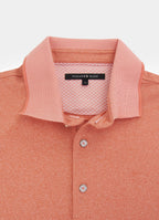 Short Sleeve Polyester Tech Knit Polo — Pique Knit Collar & Cuff, Tonal Yoke, Metal Buttons
