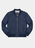 Nylon Bomber Jacket — Mosaic Inner Lining, Chunky Zip Pulls, Dual Side & Inner Zip Pockets