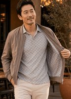 Nylon Bomber Jacket — Mosaic Inner Lining, Chunky Zip Pulls, Dual Side & Inner Zip Pockets