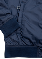 Nylon Bomber Jacket — Mosaic Inner Lining, Chunky Zip Pulls, Dual Side & Inner Zip Pockets