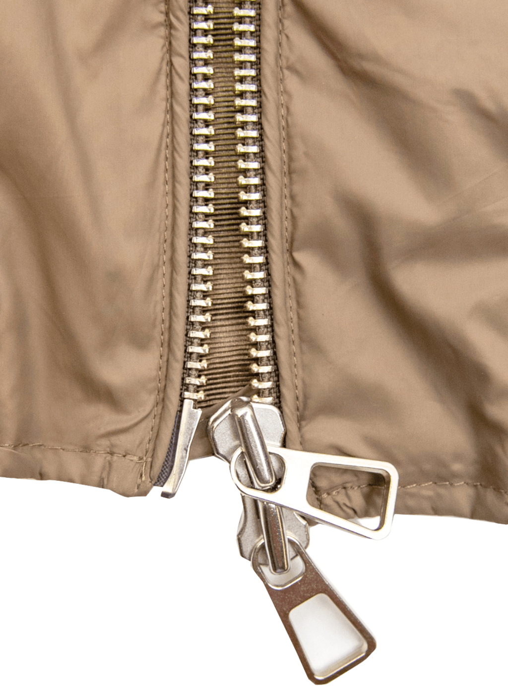 Nylon Bomber Jacket — Mosaic Inner Lining, Chunky Zip Pulls, Dual Side & Inner Zip Pockets