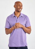 Reversible Polo — Ticking Pattern & Heather Solid