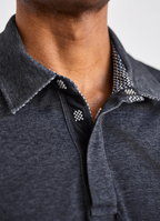 Reversible Polo — Ticking Pattern & Heather Solid