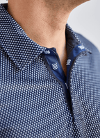 Reversible Polo — Ticking Pattern & Heather Solid