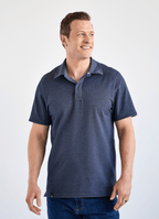 Reversible Polo — Ticking Pattern & Heather Solid