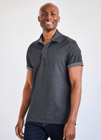 Reversible Polo — Ticking Pattern & Heather Solid