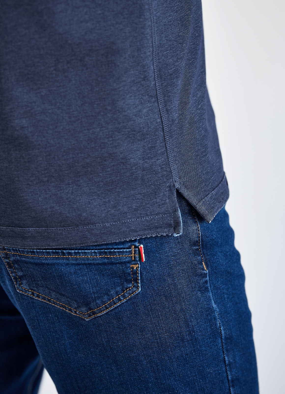 Reversible Polo — Ticking Pattern & Heather Solid