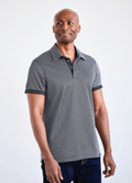 Reversible Polo — Ticking Pattern & Heather Solid