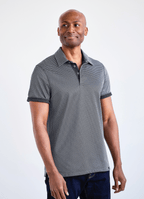 Reversible Polo — Ticking Pattern & Heather Solid