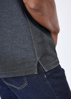 Reversible Polo — Ticking Pattern & Heather Solid