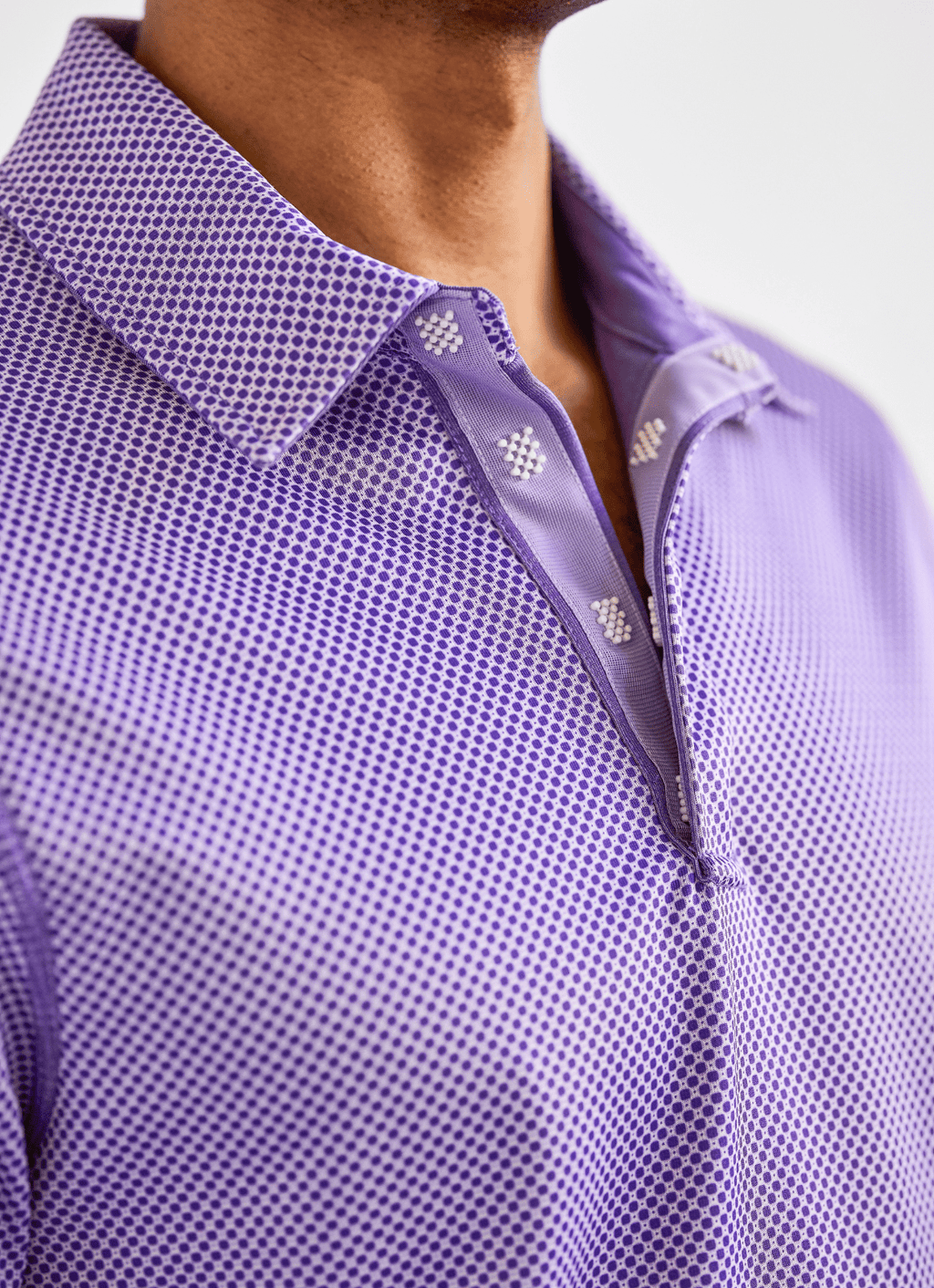 Reversible Polo — Ticking Pattern & Heather Solid