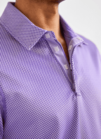 Reversible Polo — Ticking Pattern & Heather Solid