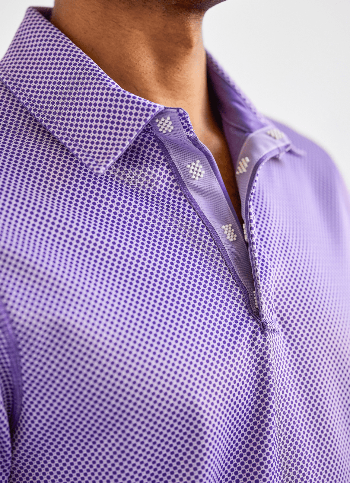 Reversible Polo — Ticking Pattern & Heather Solid