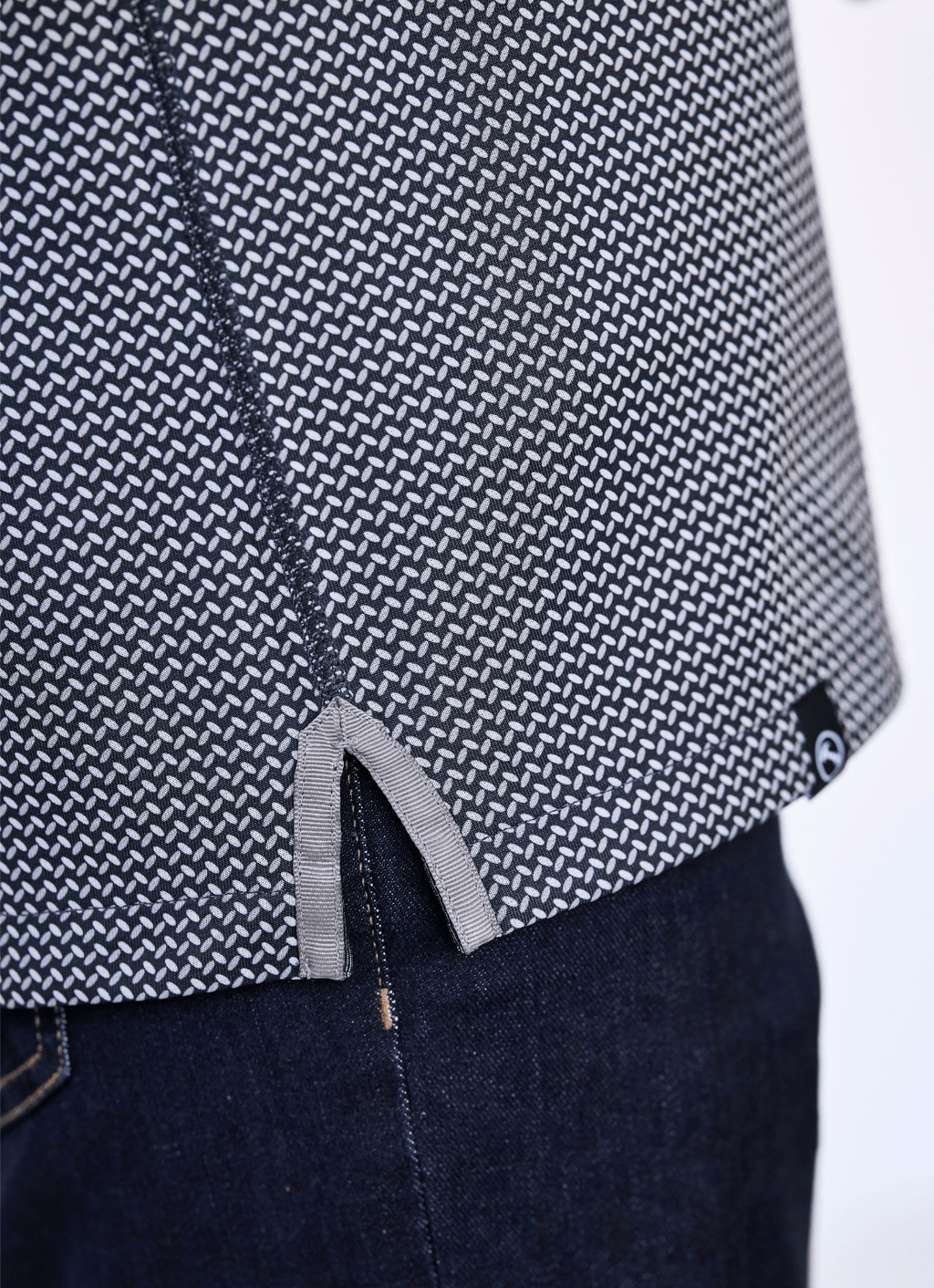 Reversible Polo — Ticking Pattern & Heather Solid