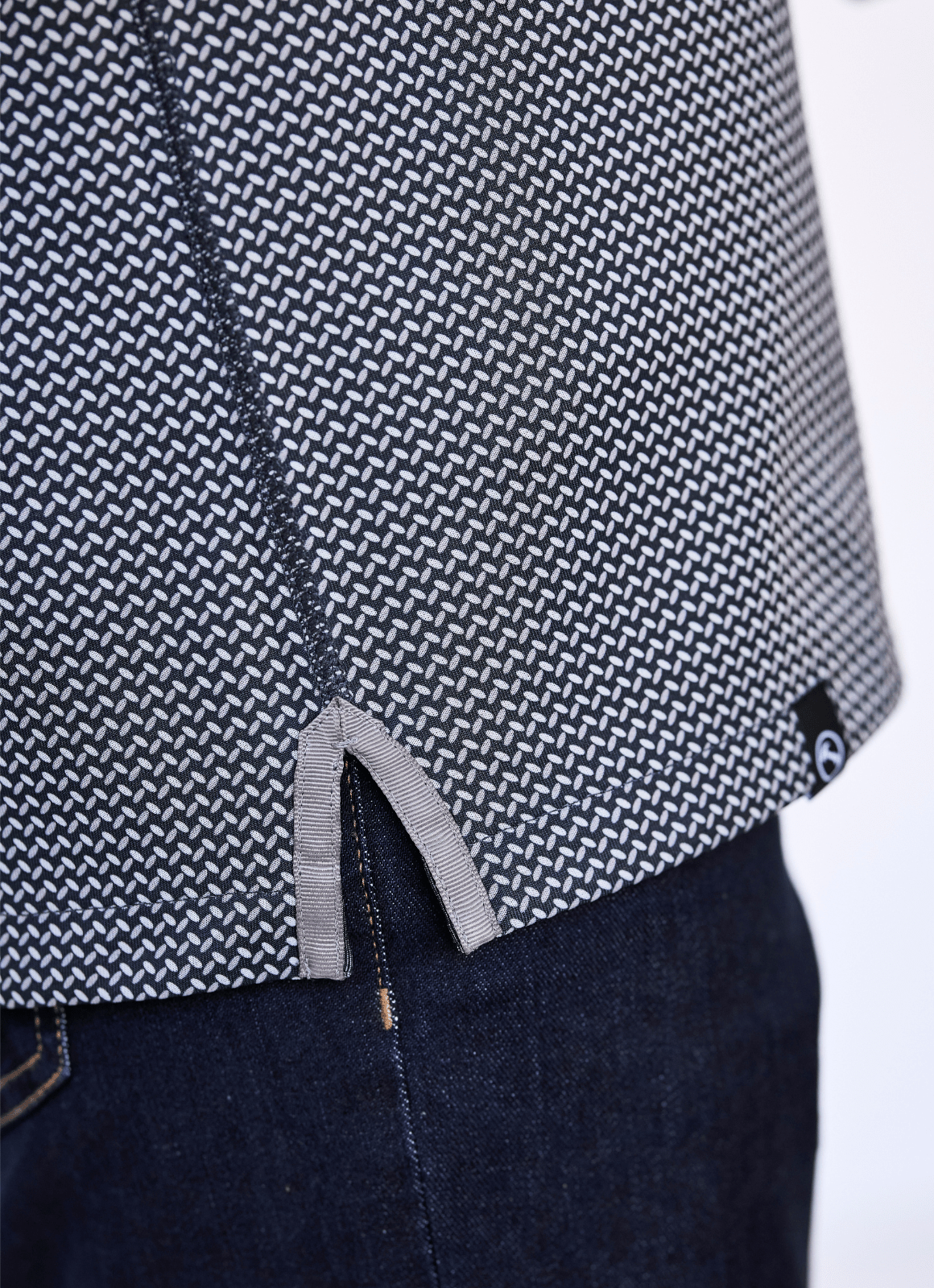 Reversible Polo — Ticking Pattern & Heather Solid