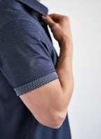 Reversible Polo — Ticking Pattern & Heather Solid