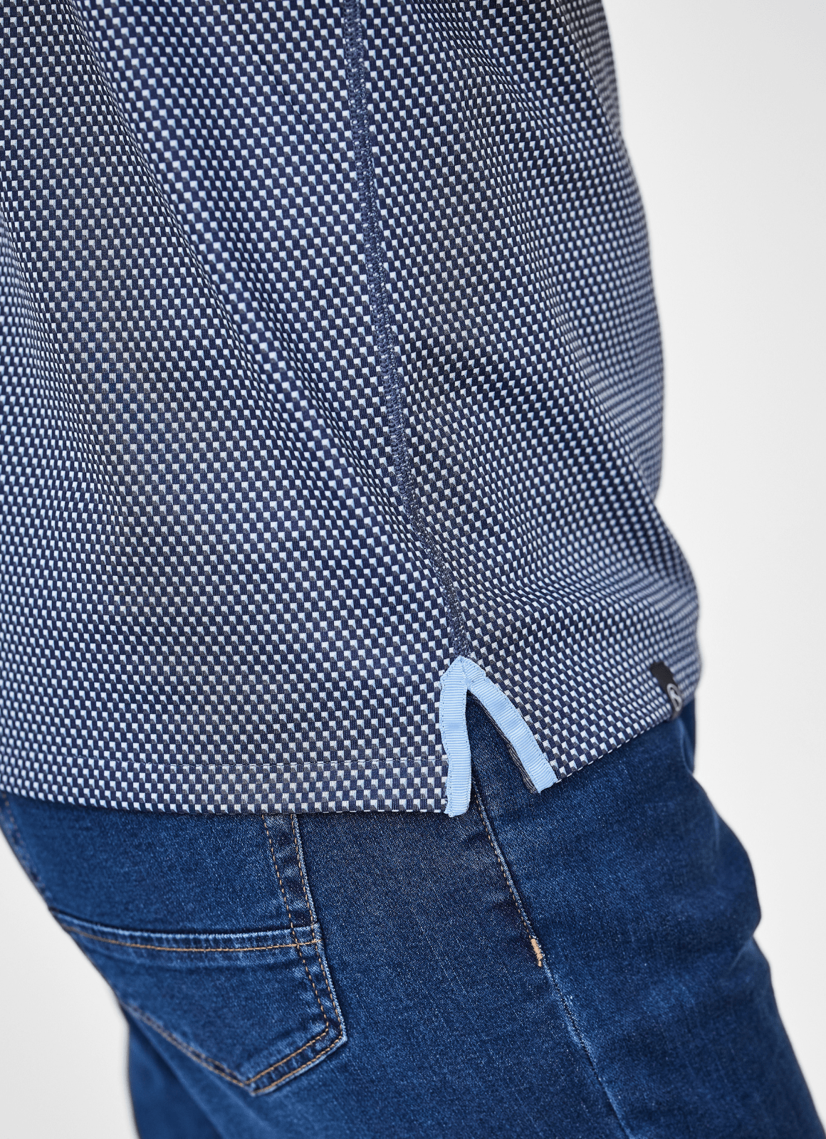 Reversible Polo — Ticking Pattern & Heather Solid