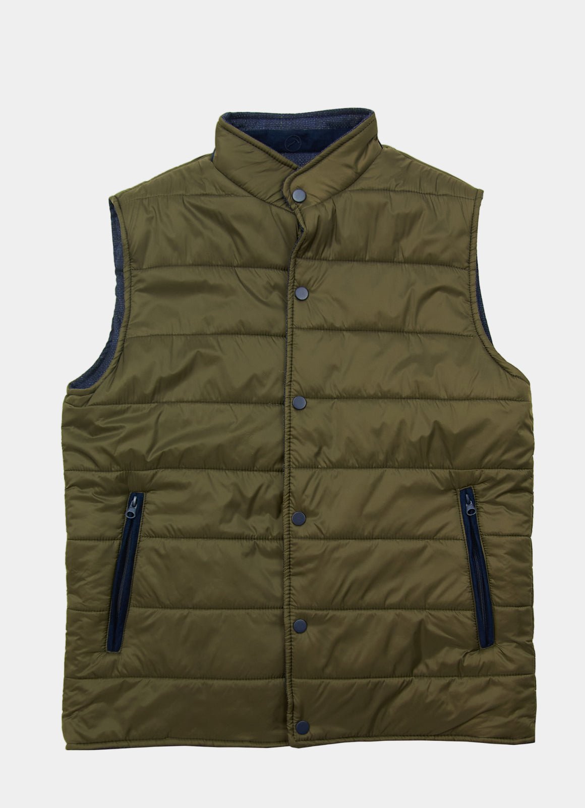 Reversible Vest — Black Exterior, Zippered Pockets, Interior Pockets, Metal Snap Buttons