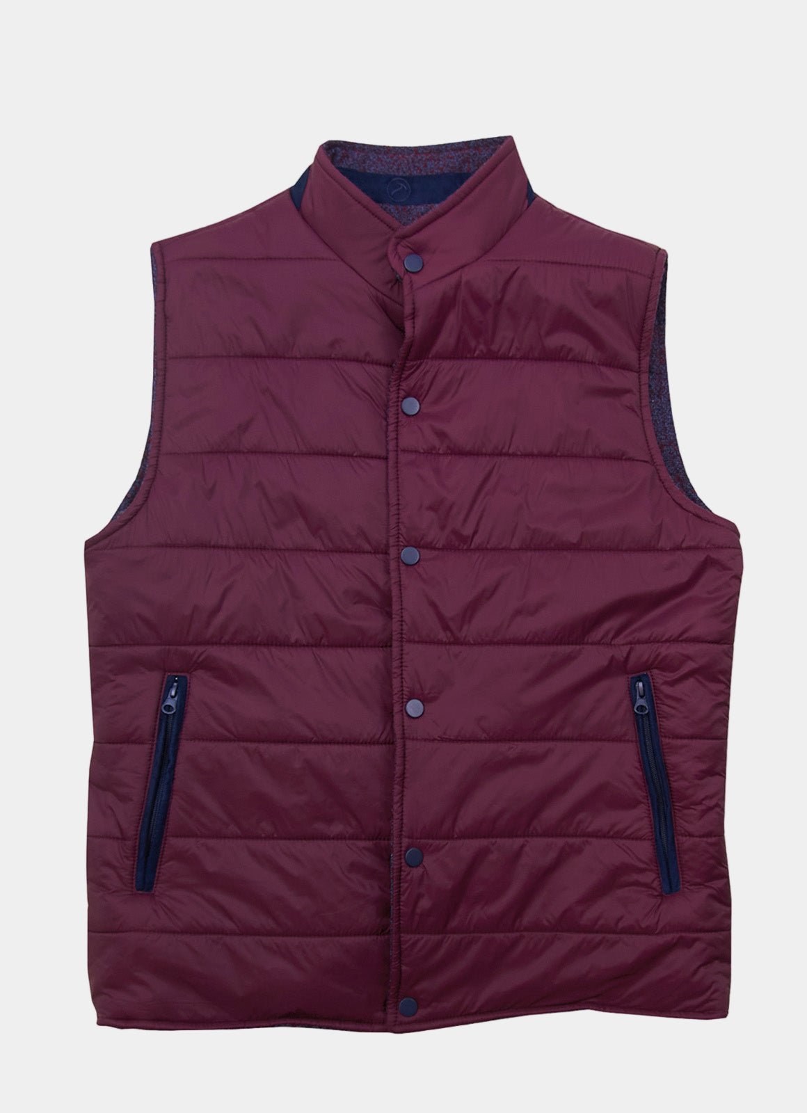 Reversible Vest — Black Exterior, Zippered Pockets, Interior Pockets, Metal Snap Buttons