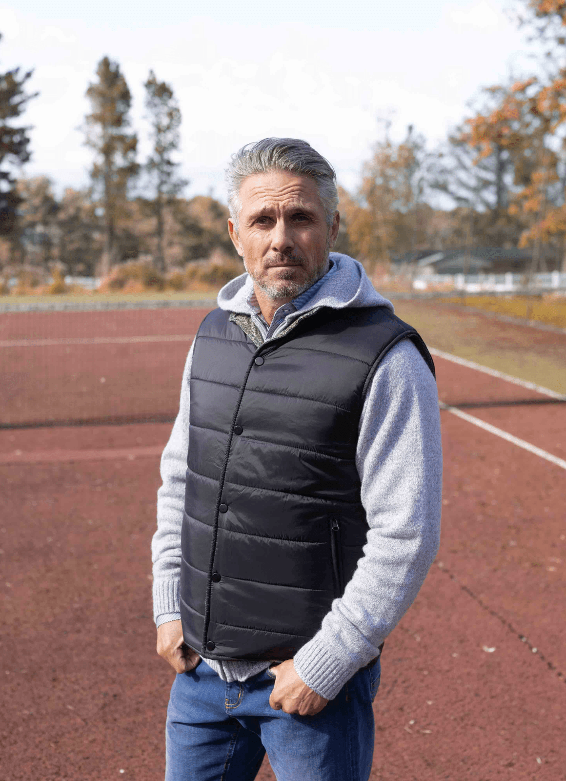 Reversible Vest — Black Exterior, Zippered Pockets, Interior Pockets, Metal Snap Buttons