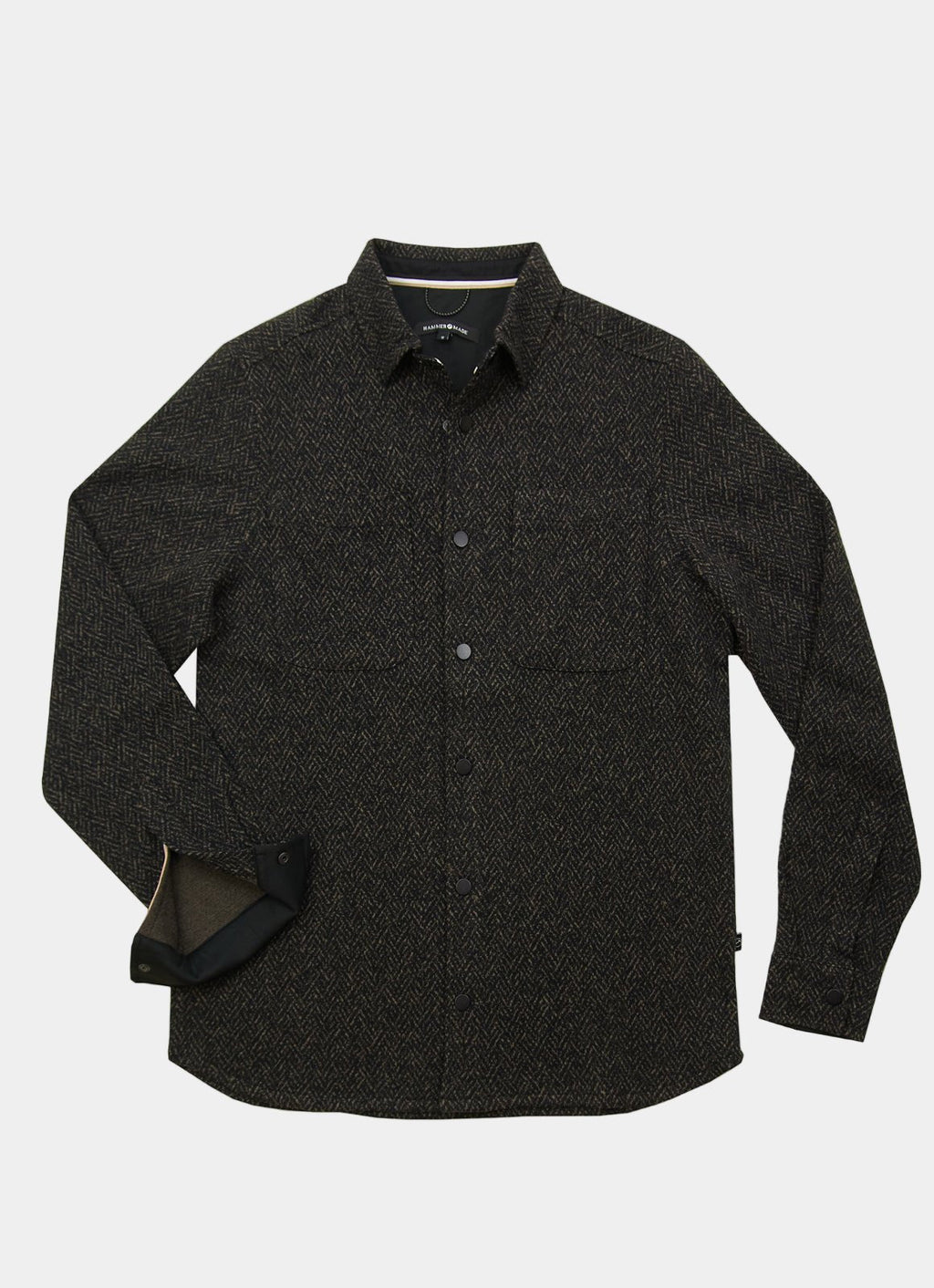 Lightweight European Fabric Overshirt — Metal Snap Buttons, Hidden Chest Zip Pocket, Fall Layer