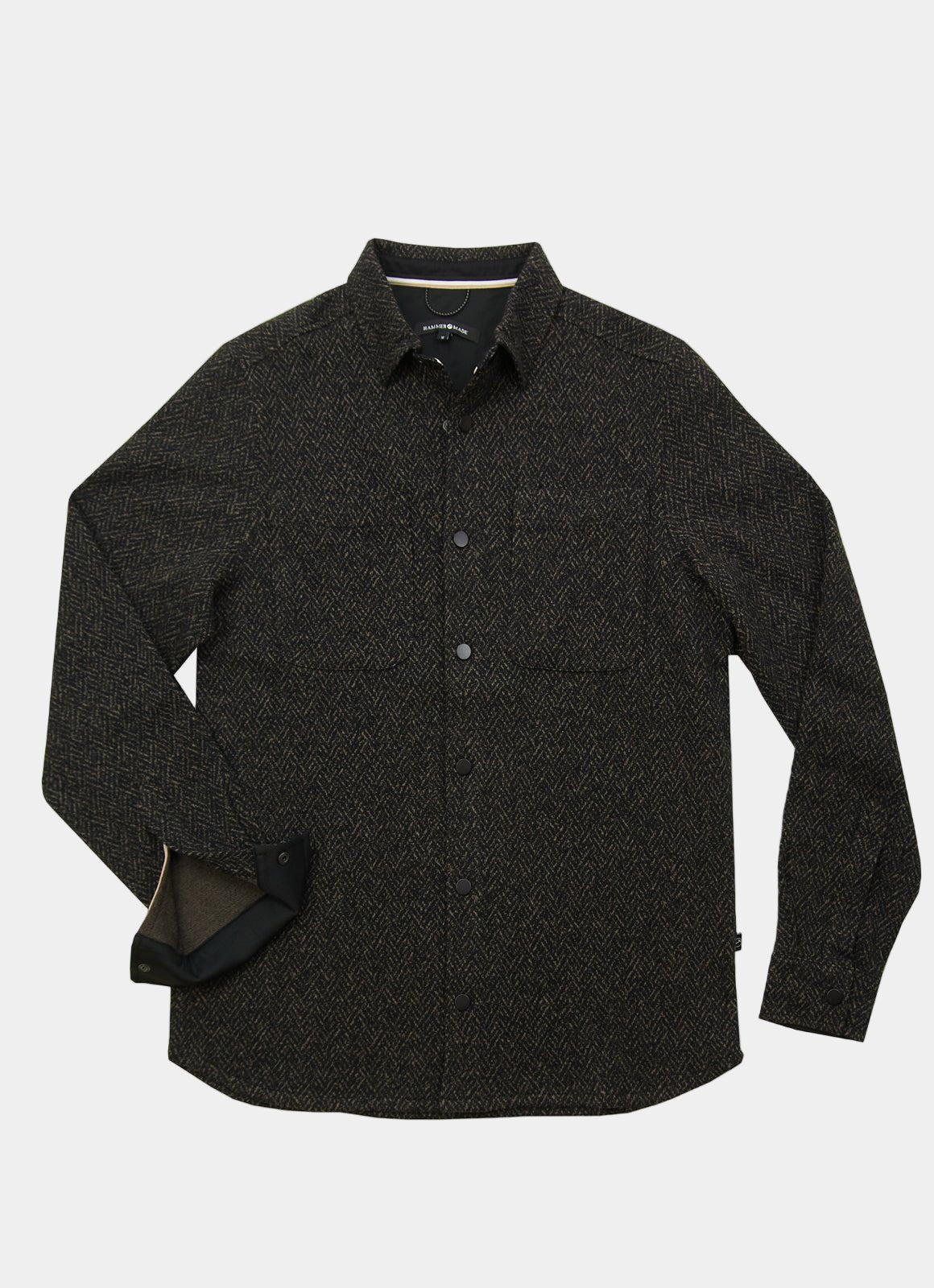 Lightweight European Fabric Overshirt — Metal Snap Buttons, Hidden Chest Zip Pocket, Fall Layer