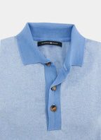 Short Sleeve 100% Cotton Knit Polo — 2-Button Placket, Sustainable & Comfortable