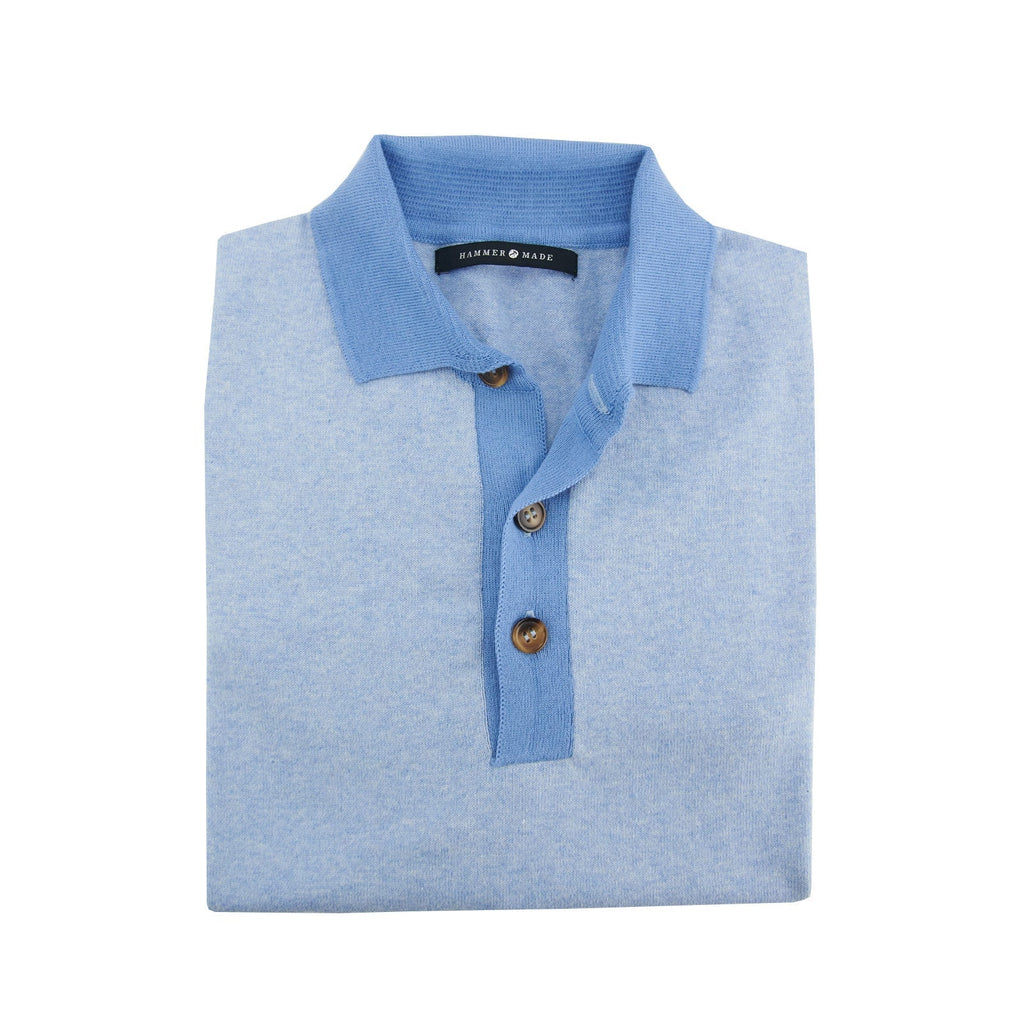 Short Sleeve 100% Cotton Knit Polo — 2-Button Placket, Sustainable & Comfortable