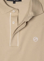 Short Sleeve Pique Knit Cotton Polo — Embroidered Chest Detail, Hidden Button Placket