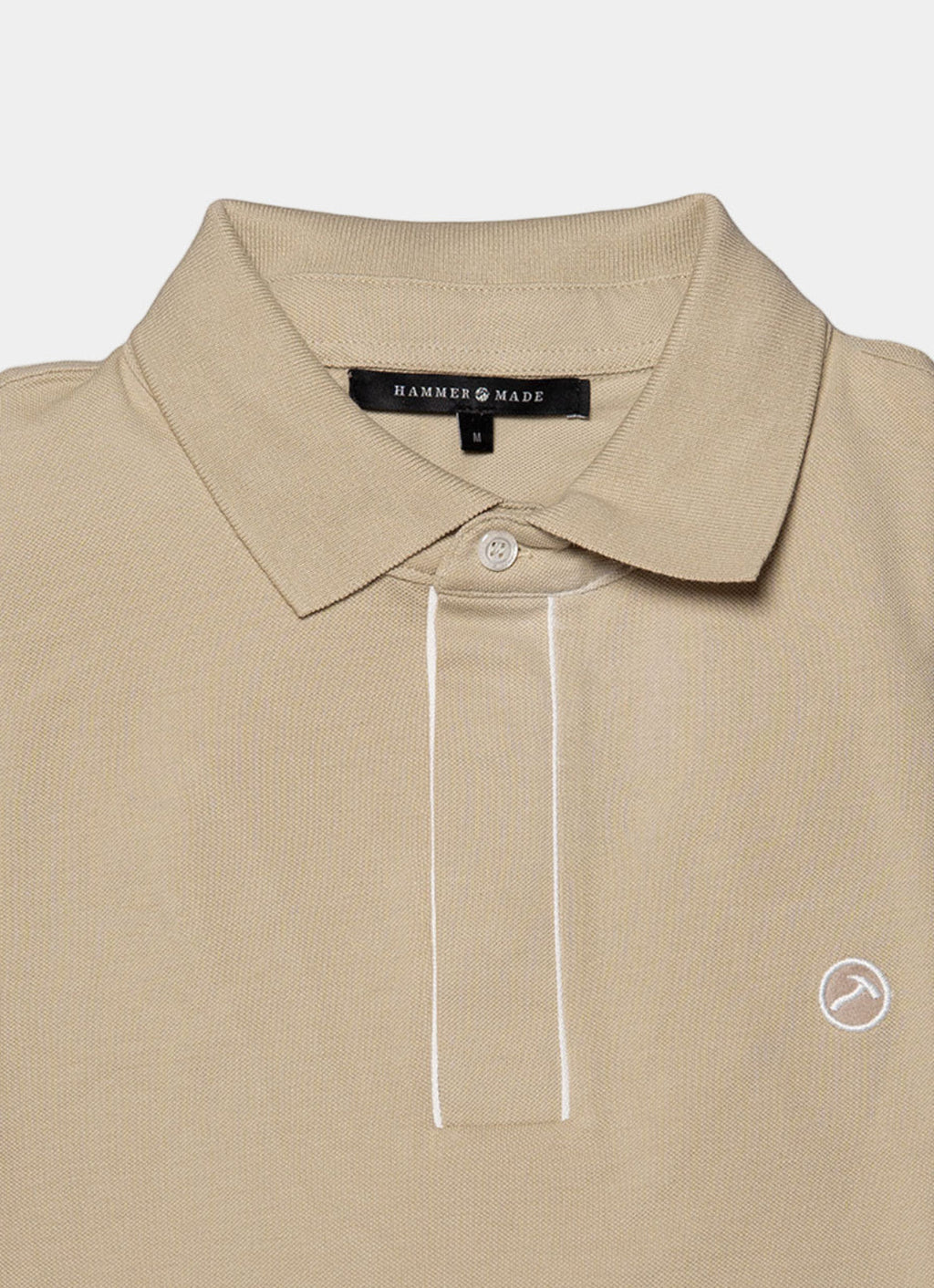 Short Sleeve Pique Knit Cotton Polo — Embroidered Chest Detail, Hidden Button Placket