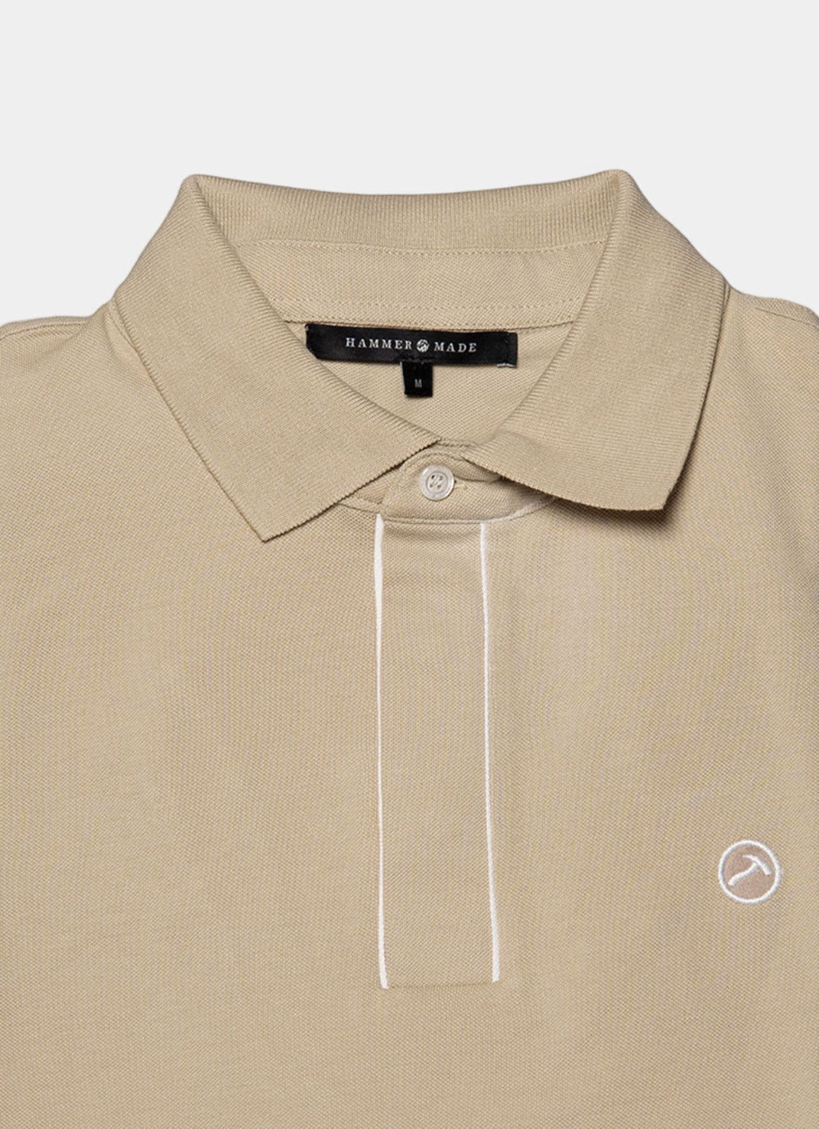 Short Sleeve Pique Knit Cotton Polo — Embroidered Chest Detail, Hidden Button Placket