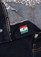 Tapered Italian Stretch Denim Jeans — Stay-Put Waistband, Printed Pocket Lining, 97% Cotton