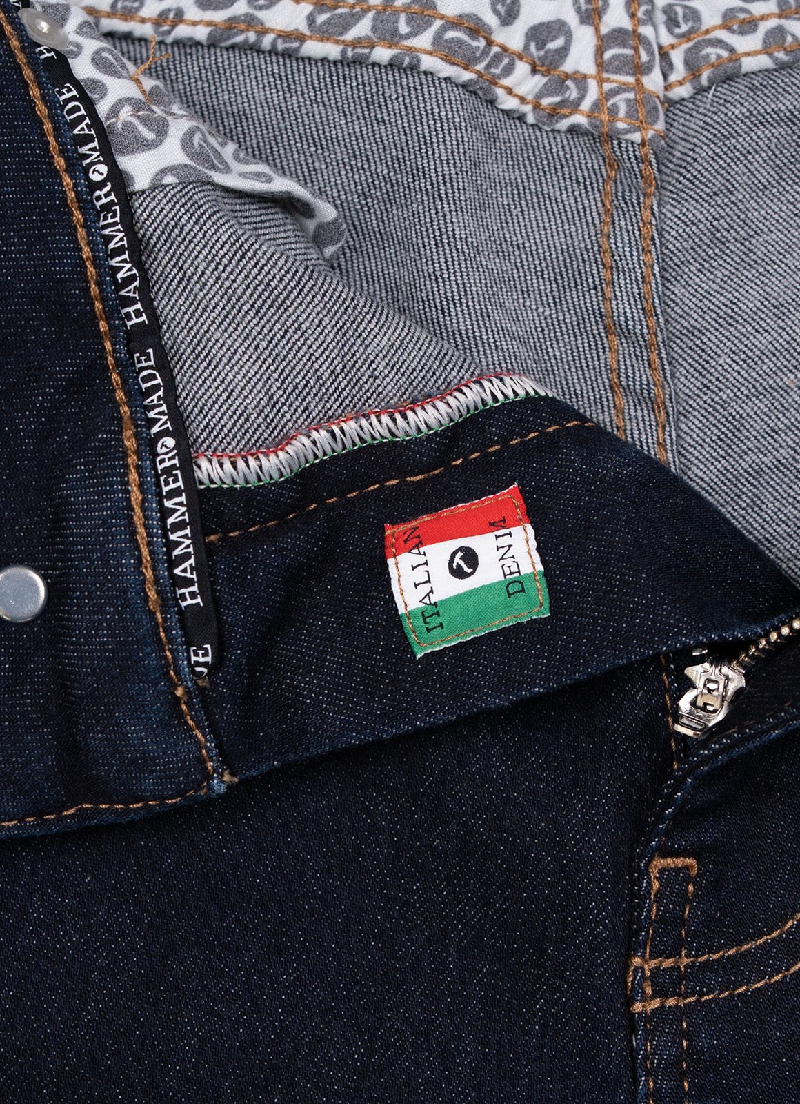 Tapered Italian Stretch Denim Jeans — Stay-Put Waistband, Printed Pocket Lining, 97% Cotton