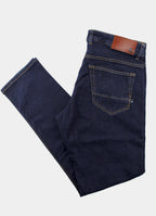 Tapered Stretch Denim Jeans Dark Wash — Slim Fit, Updated Waistband, Multiple Inseam Options