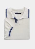 Split Neck Knit Polo — 100% Cotton, Refined Neckline, Versatile Smart-Casual Style