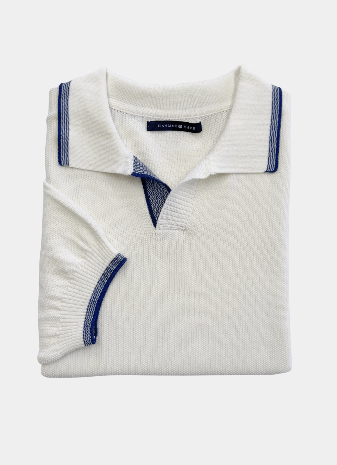 Split Neck Knit Polo — 100% Cotton, Refined Neckline, Versatile Smart-Casual Style