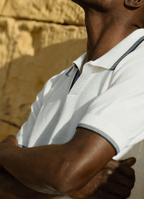 Split Neck Knit Polo — 100% Cotton, Refined Neckline, Versatile Smart-Casual Style