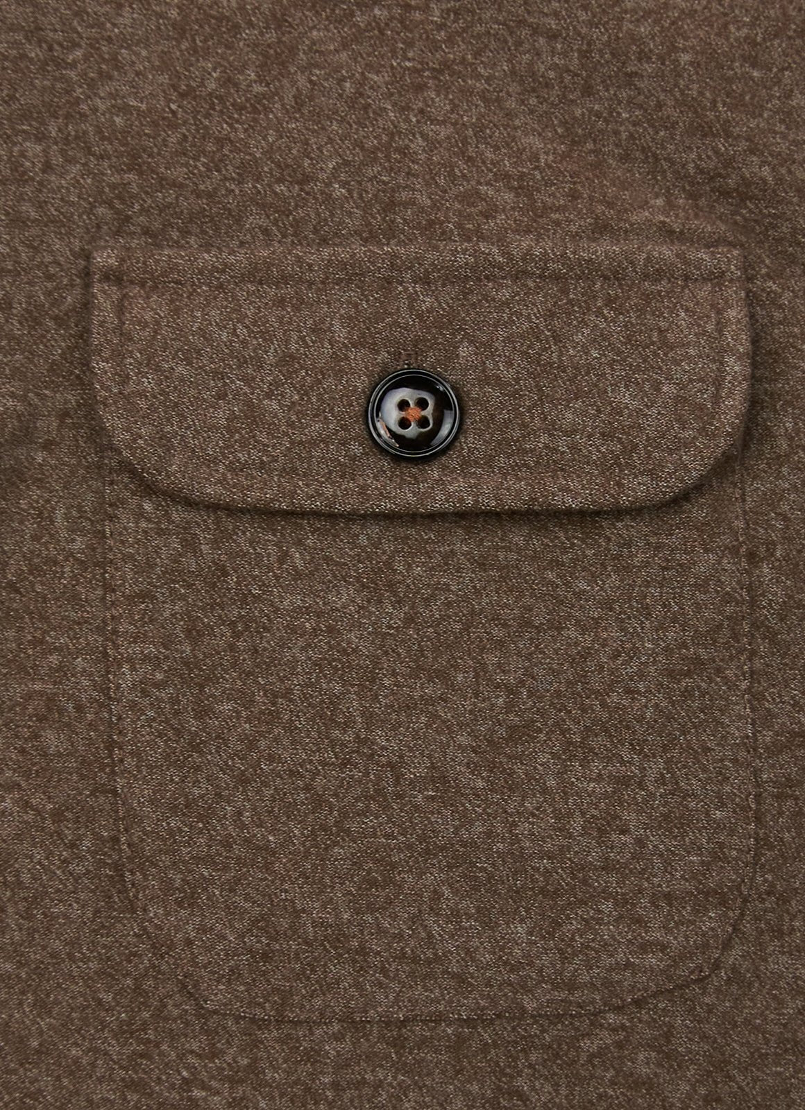 Cotton-Modal Pullover — 3-Button Collar, Chest Pocket, Elastic Waistband & Cuffs