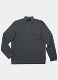 Cotton-Modal Pullover — 3-Button Collar, Chest Pocket, Elastic Waistband & Cuffs