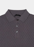 Short Sleeve Caterpillar Rib Knit Polo — 3-Button Collar, Cotton-Modal Blend, Soft Touch