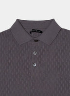 Short Sleeve Caterpillar Rib Knit Polo — 3-Button Collar, Cotton-Modal Blend, Soft Touch