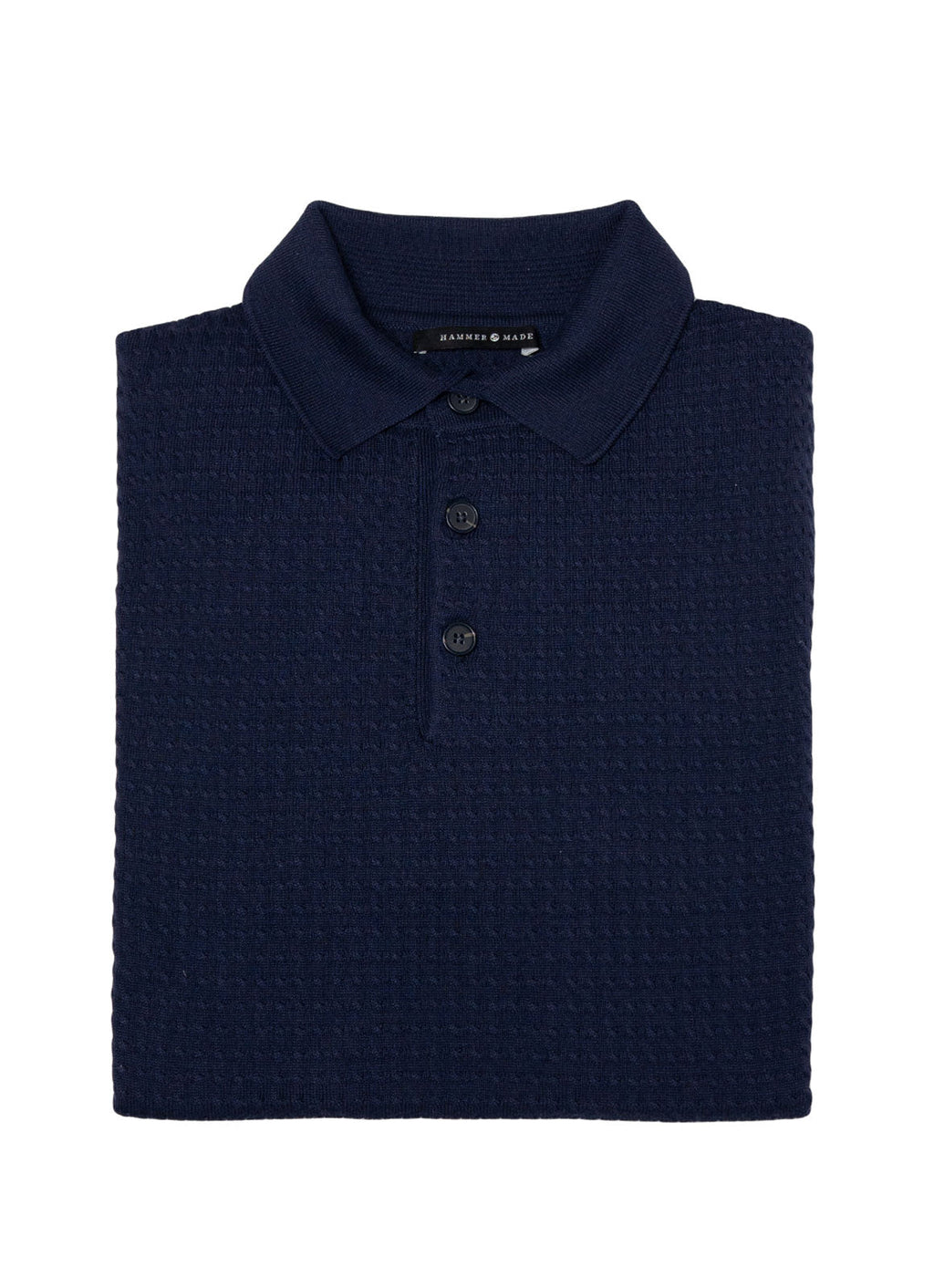 Short Sleeve Mini Cable Knit Polo — 3-Button Collar, Cotton-Modal Blend, Soft Touch