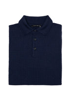 Short Sleeve Mini Cable Knit Polo — 3-Button Collar, Cotton-Modal Blend, Soft Touch