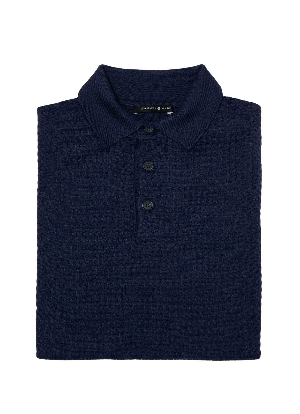 Short Sleeve Mini Cable Knit Polo — 3-Button Collar, Cotton-Modal Blend, Soft Touch