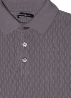 Short Sleeve Caterpillar Rib Knit Polo — 3-Button Collar, Cotton-Modal Blend, Soft Touch