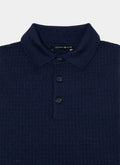 Short Sleeve Mini Cable Knit Polo — 3-Button Collar, Cotton-Modal Blend, Soft Touch