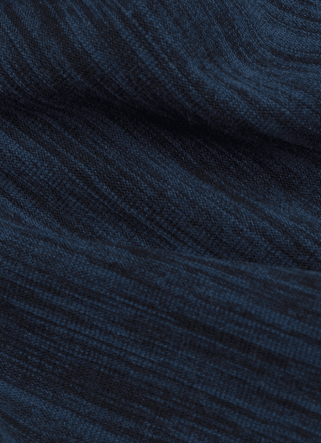 Long Sleeve Stretch Polo in Navy — Suede Placket & Pocket Trim, Polished Casual Style