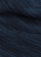 Long Sleeve Stretch Polo in Navy — Suede Placket & Pocket Trim, Polished Casual Style